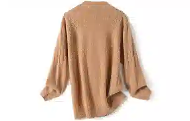 恒源祥 牛角扣复古立体绞花宽松毛衣 女款