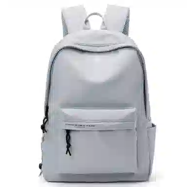 轻骑者 休闲大容量字母印花纯色初高中大学生上学通勤运动出游 织物 书包背包双肩包 男女同款情侣款 黑白色 韩版