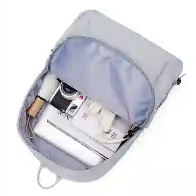 轻骑者 休闲大容量字母印花纯色初高中大学生上学通勤运动出游 织物 书包背包双肩包 男女同款情侣款 黑白色 韩版