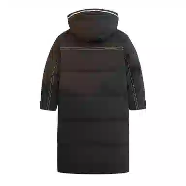 鸭鸭 连帽过膝长款工装大口袋羽绒服 男款