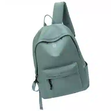 轻骑者 休闲大容量字母印花纯色初高中大学生上学通勤运动出游 织物 书包背包双肩包 男女同款情侣款 黑白色 韩版