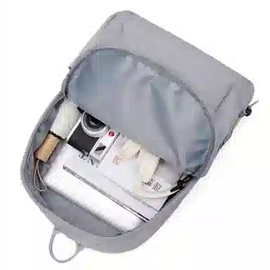 轻骑者 休闲大容量字母印花纯色初高中大学生上学通勤运动出游 织物 书包背包双肩包 男女同款情侣款 黑白色 韩版