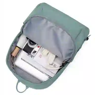 轻骑者 休闲大容量字母印花纯色初高中大学生上学通勤运动出游 织物 书包背包双肩包 男女同款情侣款 黑白色 韩版