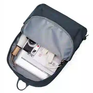 轻骑者 休闲大容量字母印花纯色初高中大学生上学通勤运动出游 织物 书包背包双肩包 男女同款情侣款 黑白色 韩版