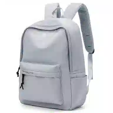 轻骑者 休闲大容量字母印花纯色初高中大学生上学通勤运动出游 织物 书包背包双肩包 男女同款情侣款 黑白色 韩版