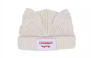 CHARLES JEFFREY Logo Patch Beanie White
