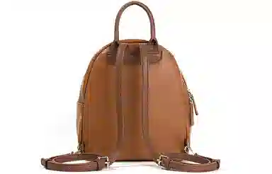 音魅 五角星大学生可爱小众通勤简约百搭 合成革 书包背包双肩包 小号 女款 白色/粉色