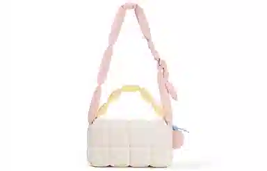 音魅  秋冬复古羽绒包百搭轻便豆腐包斜挎单肩小方包简约手提包女 布