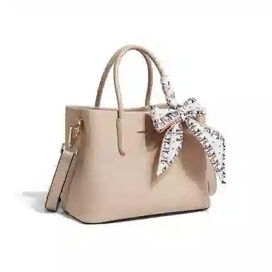 红蜻蜓 百搭通勤 牛头层皮革配超细纤维合成革 斜挎单肩手提包 女款 杏色