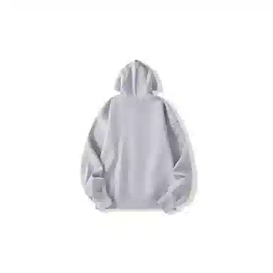 我是大卫 纯色开衫纽扣休闲宽松套头连帽卫衣 男女同款