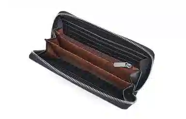 马莎兰缇 经典印花商务休闲出行夹层多卡位多钞位 超纤合成革 手拿包钱包卡包 常规 男款 深灰色