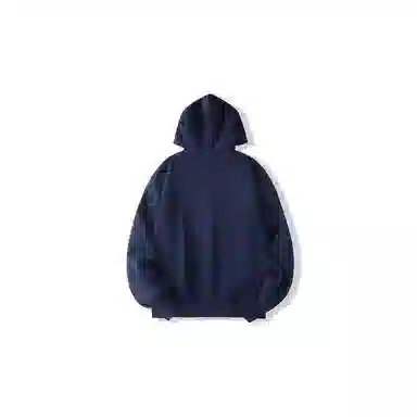 我是大卫 纯色开衫纽扣休闲宽松套头连帽卫衣 男女同款