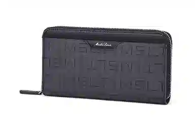 马莎兰缇 经典印花商务休闲出行夹层多卡位多钞位 超纤合成革 手拿包钱包卡包 常规 男款 深灰色