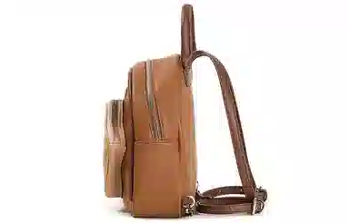 音魅 五角星大学生可爱小众通勤简约百搭 合成革 书包背包双肩包 小号 女款 白色/粉色