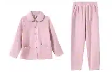 安之伴 秋冬睡衣法兰绒加绒加厚保暖开衫长袖长裤可外穿家居套装 女款 豆沙