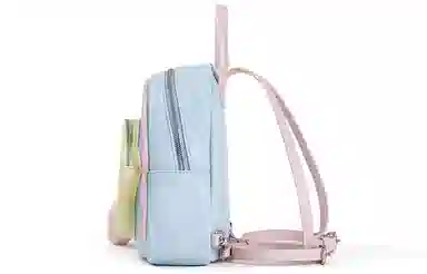 音魅 五角星大学生可爱小众通勤简约百搭 合成革 书包背包双肩包 小号 女款 白色/粉色