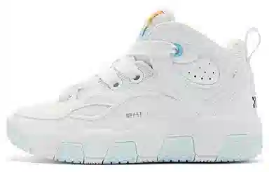 乔丹 圆头舒适 耐磨回弹 中帮 篮球鞋 女款 白蓝色