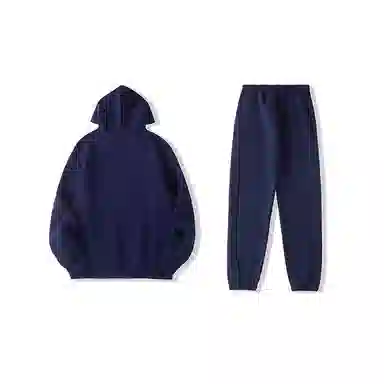 我是大卫 纯色连帽卫衣加厚套装 男女同款