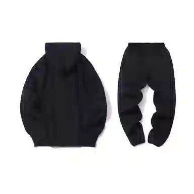 我是大卫 基础款纯色简约连帽休闲束脚裤卫衣套装 男女同款