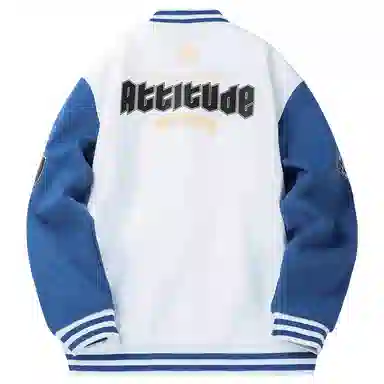 Gwola Baseball Boy Series Patchwork Colorblock Letter Print Baseball Jacket