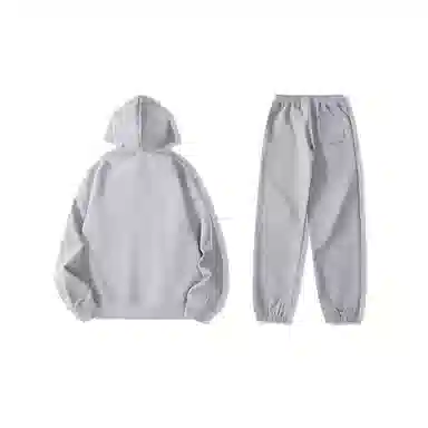 我是大卫 连帽运动风系带直筒束脚休闲裤加厚卫衣套装 男女同款