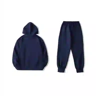 我是大卫 简约基础款连帽系带束脚休闲裤卫衣套装 男女同款