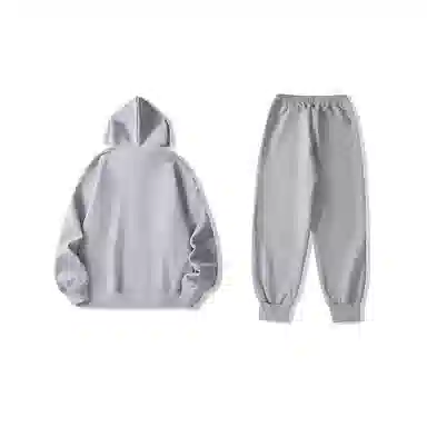 我是大卫 简约基础款连帽系带束脚休闲裤卫衣套装 男女同款