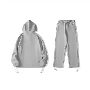 我是大卫 简约基础款连帽加厚卫衣套装 男女同款