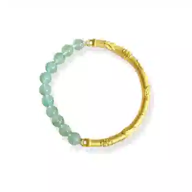 六桂福珠宝 竹节 节节高升 招财转运  招财转运珠 足金 黄金手串 女款