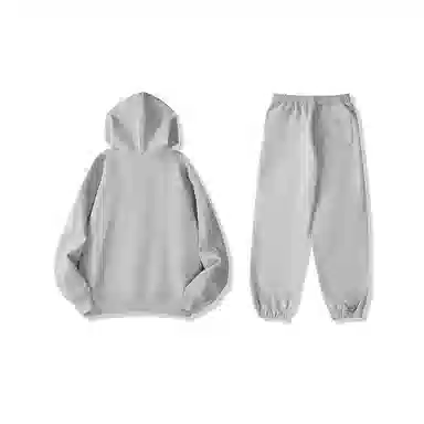 我是大卫 基础款纯色简约连帽休闲束脚裤卫衣套装 男女同款