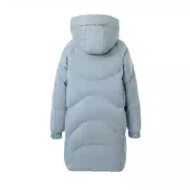 鸭鸭 中长款休闲宽松连帽可拆卸外套纯色保暖长款羽绒服 女款