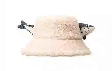 白卷 秋冬卡通可爱保暖搞怪咸鱼羊羔毛 渔夫帽 男女同款情侣款