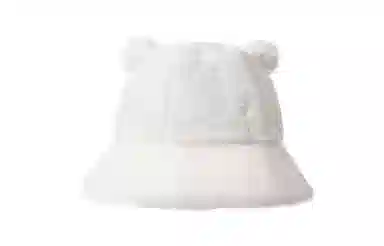 白卷 保暖可爱小熊毛绒 渔夫帽 男女同款情侣款