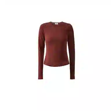 桑罗  秋冬新品本命年真丝针织轻暖美肤打底套装简约呵护显白衬肤新年色个性 圆领 外穿肌底衣家居套装 女款