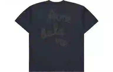 acme de la vieADLV Embossing Script Logo Short Sleeve T-Shirt Charcoal T