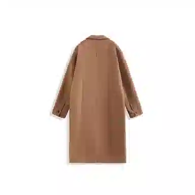 我是大卫 毛呢纯色中长款高级感保暖加厚韩版休闲外套大衣 男女同款