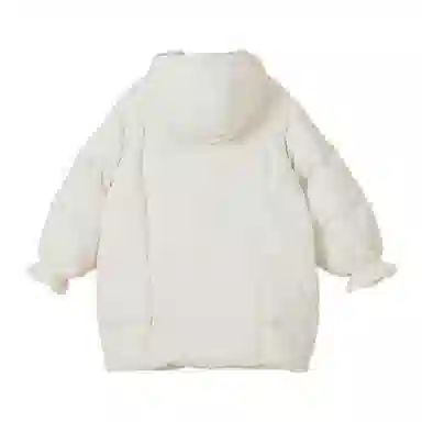 鸭鸭 童装 纯色连帽中长款宽松休闲羽绒服 儿童款