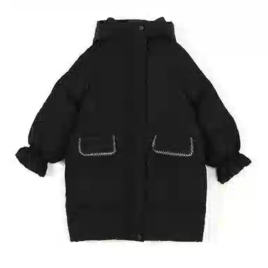 鸭鸭 童装 纯色连帽中长款宽松休闲羽绒服 儿童款