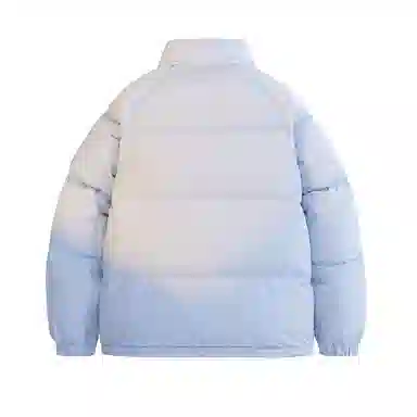 鸭鸭 撞色条纹印花时尚休闲无性别立领羽绒服 男女同款