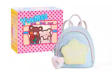 音魅 五角星大学生可爱小众通勤简约百搭 合成革 书包背包双肩包 小号 女款 白色/粉色