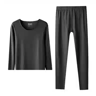 恒源祥 加绒加厚保暖上衣松紧纯色保暖裤保暖套装 男款