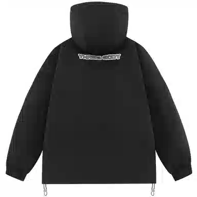 三体 红岸基地系列 超级符号绣章字母连帽纯色基础款加厚派克宽松保暖防风防水工装户外休闲外套羽绒服 男女同款