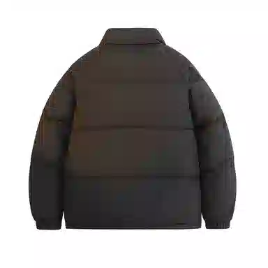 鸭鸭 撞色条纹印花时尚休闲无性别立领羽绒服 男女同款