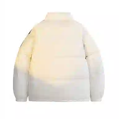 鸭鸭 撞色条纹印花时尚休闲无性别立领羽绒服 男女同款