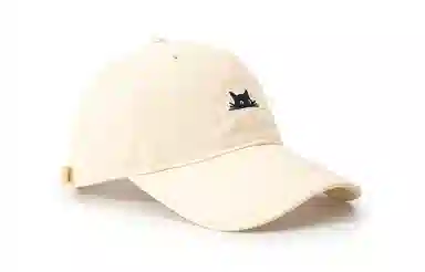 白卷 软顶半脸猫刺绣嘻哈防晒 鸭舌帽 男女同款情侣款