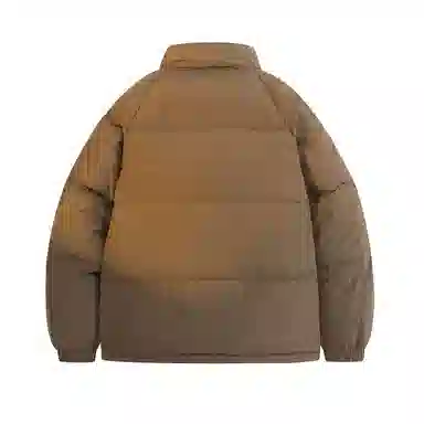 鸭鸭 撞色条纹印花时尚休闲无性别立领羽绒服 男女同款