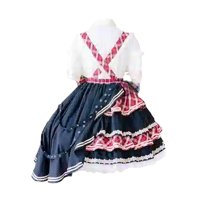 豹了个猫 赤月打歌服洛丽塔法式洋装连衣裙萝莉装 蓝色