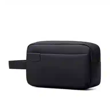 北极猎人 商务时尚百搭 织面 拉链手包盒子包手机包手拿包 常规 男款 黑色/灰色