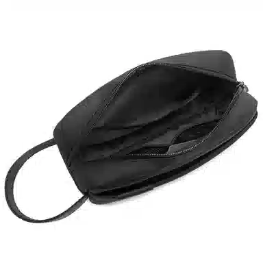 北极猎人 商务时尚百搭 织面 拉链手包盒子包手机包手拿包 常规 男款 黑色/灰色