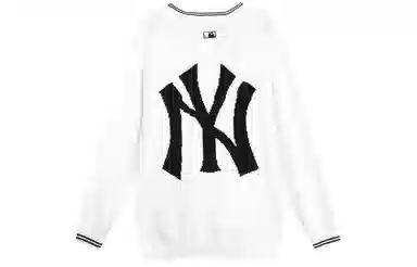 MLB Basic Logo V-Neck Knit Yankees White
